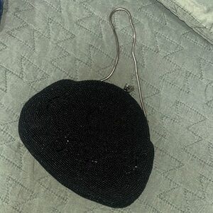 Vintage Le Regale Black Beaded Clutch